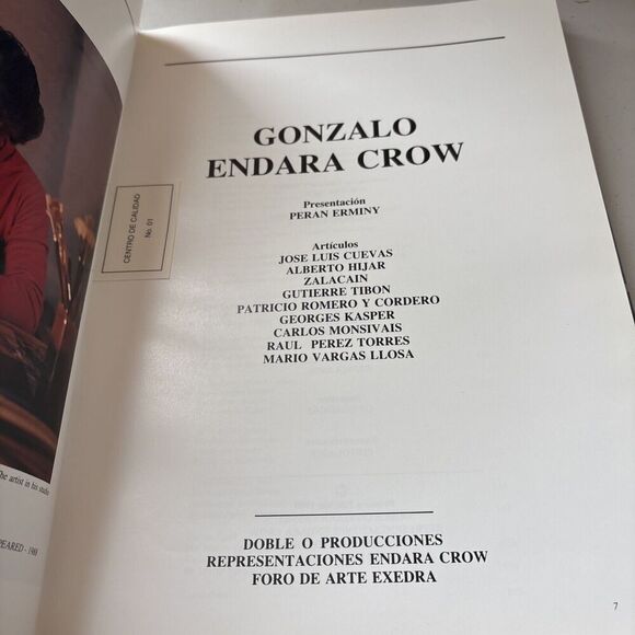 1989 GONZALO ENDARA CROW / Peran Erminy - English / Spanish Art Book HC DJ - Picture 4 of 13